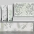 Modern Public Facilities Featuring Frosted Glass Screens With Plant Patterns