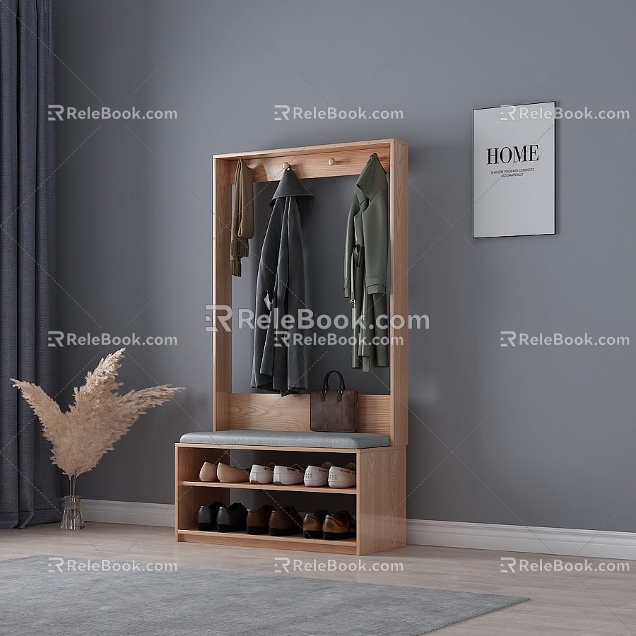 Entry door shoe rack hanger 3d model