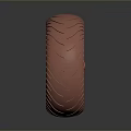 Red Stylish Tire With Multi Spoke Wheel Rim And Tread Pattern Design 3d model