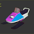 Modern Pink Blue Jet Ski with White Accents Blue Footrests and Black Seat