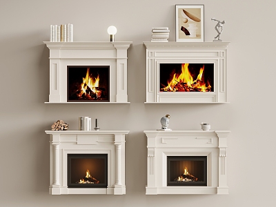 French Cream Style Fireplace Electronic Flame Embedded Fireplace model