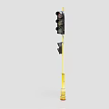 Modern Yellow Pole Floor Lamp With Black Shade And Stable Base 3d model