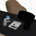 Modern Home Decor Ornament Set With KINFOLK Book Clear Glass Cup And Blue Decor