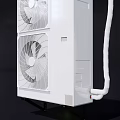 White Vertical Air Conditioner Fan With Dual Fans Exhaust Pipe For Room Cooling