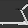 Modern White Fitness Treadmill With Digital Control Panel Display And Running Belt