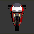 Red Sports Motorcycle With Black Seat White Accents And Gold Wheels Design