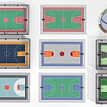 Basketball Gym Floor Plans With Various Designs And Multiple Color Layouts