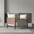 Fabric Single Sofa Casual Sofa 3d model