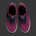 Vans Purple Canvas Casual Shoes With Dark Blue Laces And White Sole