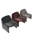 Modern Beige Lounge Chair With Plush Fabric Sleek Lines And Red Color Option