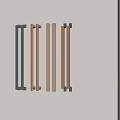 Modern Metal Door Handles in Silver Copper and Gold Tones Arranged on Light Background
