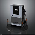 Electronix Electric Vehicle Charging Station With White Black Casing And Orange Bollards On Circular Base