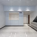 Modern Public Office Space Featuring Long Tables Comfortable Chairs Hanging Lights And Large Windows