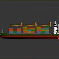Container Ship With Colorful Containers And Multiple Deck Cranes