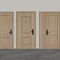 Stylish Dark Brown Security Doors Featuring Various Designs Decorative Panels And Locks 3d model
