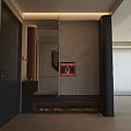 Modern Light Luxury Entryway Shoe Cabinet With Comfortable Cushioned Seat And Unique Art Display Niche