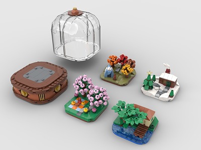 LEGO toy building blocks four seasons crystal bottle spring summer autumn winter 3d model