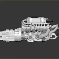 Modern engine Bugatti Chiron engine Jet engine Aircraft engine 3d model