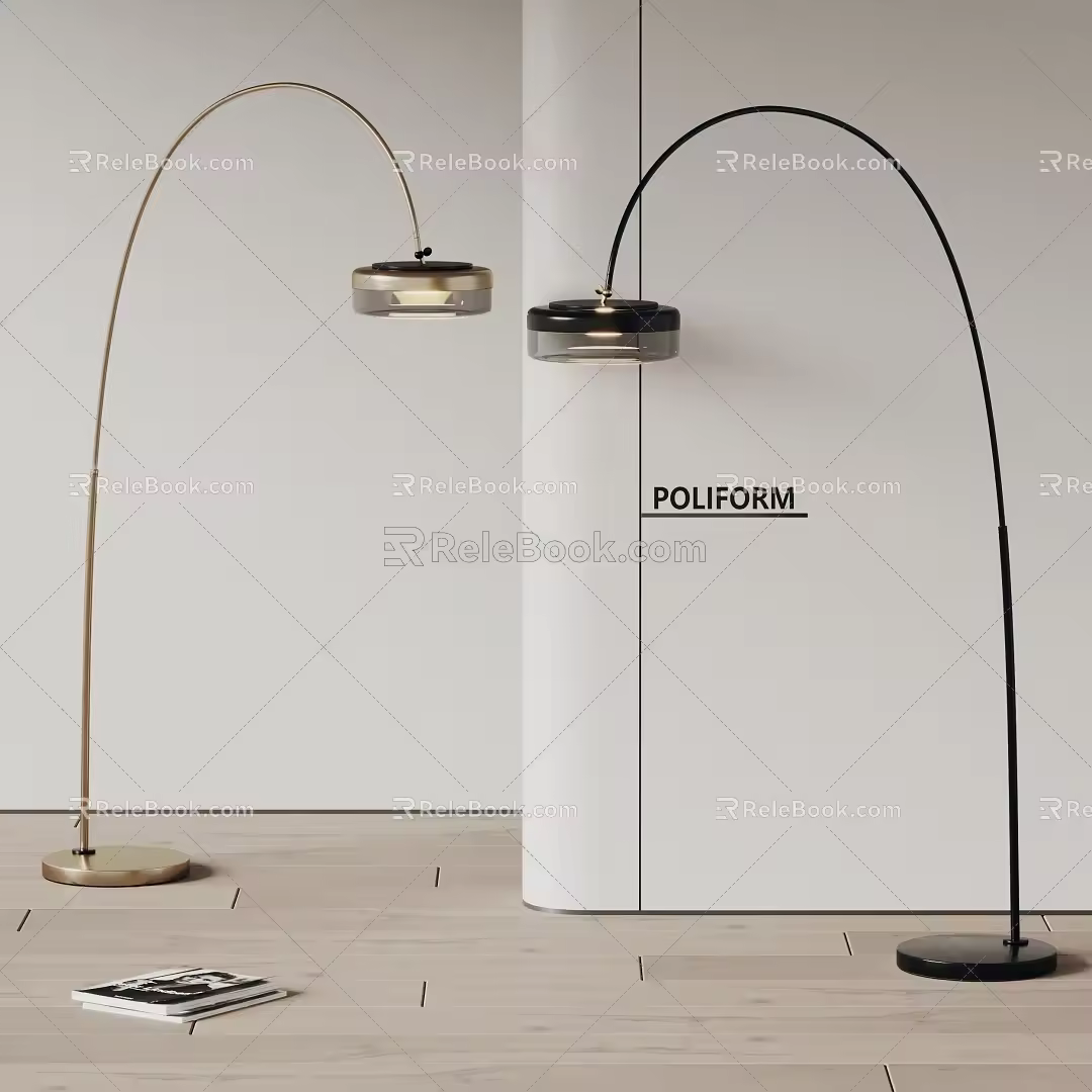 poliform modern floor lamp fishing lamp 3d model