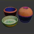 Colorful Ceramic Household Bowls With Orange Black Blue Tones And Liberal Anchor Tweed Pattern Design