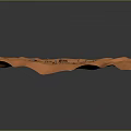 Cute Cartoon Scene Featuring Orange Desert Winding Road Small Houses And Playful Characters