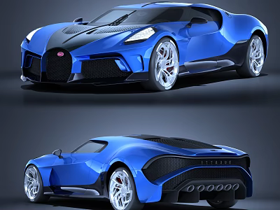 Blue Modern Sports Car With Sleek Aerodynamic Design And Alloy Wheels 3d model