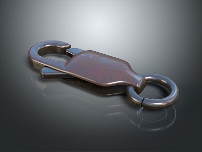 Industrial LOFT Keychain Safety Hook Metal Buckle Ring 3d model