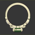 Elegant Gold Ring Featuring Square Green Jadeite And Round White Diamond Accents