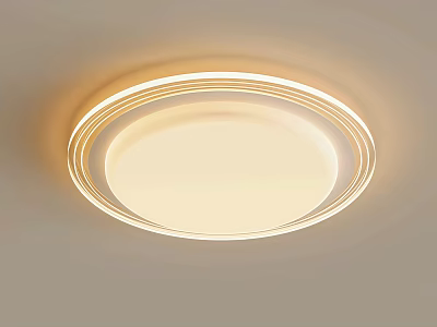 Modern Circular LED Ceiling Light With Ring Design And Soft Illumination 3d model