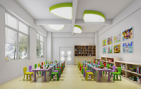 Modern Kindergarten Art Room 3d model