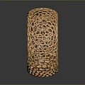 Golden Decorative Hollow Circular Furniture With Intricate Mesh Pattern Design
