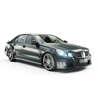 Sporty Black Sedan Exterior Design With Bright Headlights And Alloy Rims 3d model