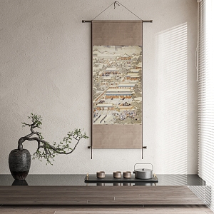 New Chinese Decorative Painting Hanging Painting 3d model