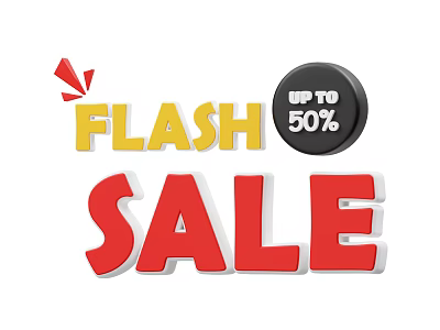 Flash Sale Up To 50 Percent Discounts Limited Time Online Deals 3d model