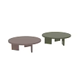 Modern Blush Pink Round Coffee Table With Geometric Base And Minimalist Design 3d model