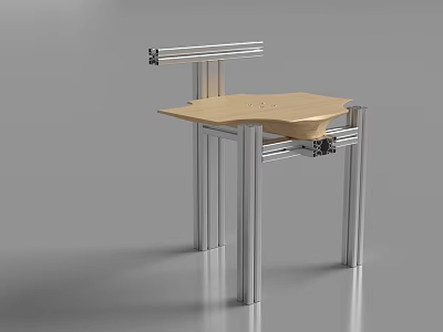 Modern Leisure Chair With Wooden Surface And Metal Frame For Comfortable Leisure Time 3d model