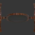 Wooden Standing Mirror With Ornate Carved Frame Classic Design For Home Decor