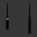 Futuristic Sci Fi Weapon Design With Black Body And Red Accent Details
