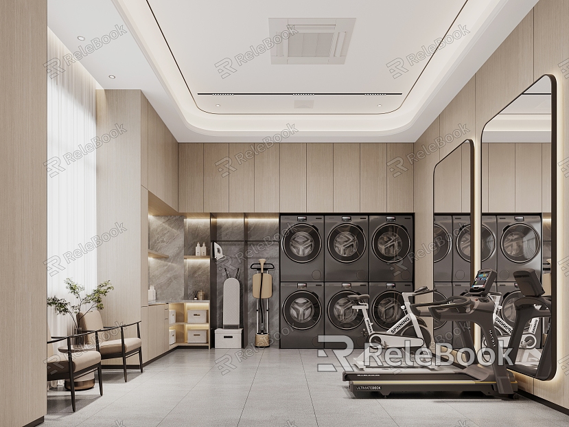 Modern Gym Gym Laundry Room model