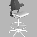 Modern Swivel Bar Stool With Light Blue Seat And Silver Wheel Base Design