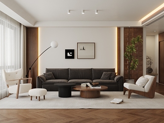 Middle style living room 3d model