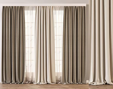 Modern fabric curtains 3d model