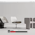 Modern Leisure Chairs Collection With Sleek Lines White Black Gray Colors And Unique Base Designs
