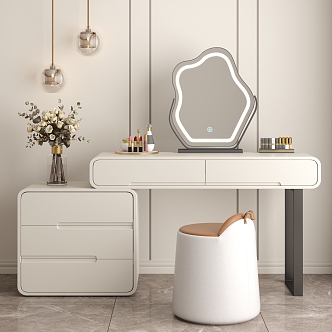 Light Luxury Dressing Table Dressing Mirror Dressing Chair Dressing Table Combo 3d model