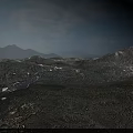 Breathtaking Mountain Range With Winding River And Green Vegetation Under Blue Sky