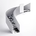 modern revolving staircase double running staircase 3d model