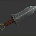 Fantasy Style Weapon With Metal Blade Brown Handle And Sharp Edges