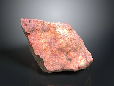 Natural Red Stone With Rough Surface Texture And Unique Appearance 3d model