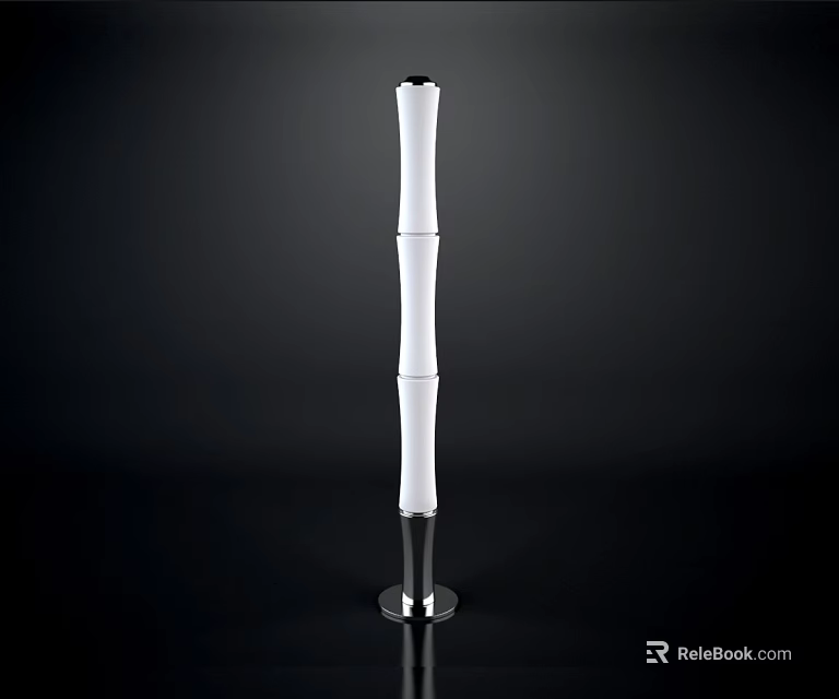 Modern Floor Lamp With White Layered Column And Metal Base Design 3d model 