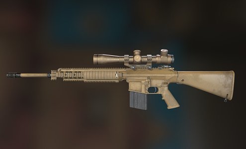 semi-automatic sniper rifle 3d model